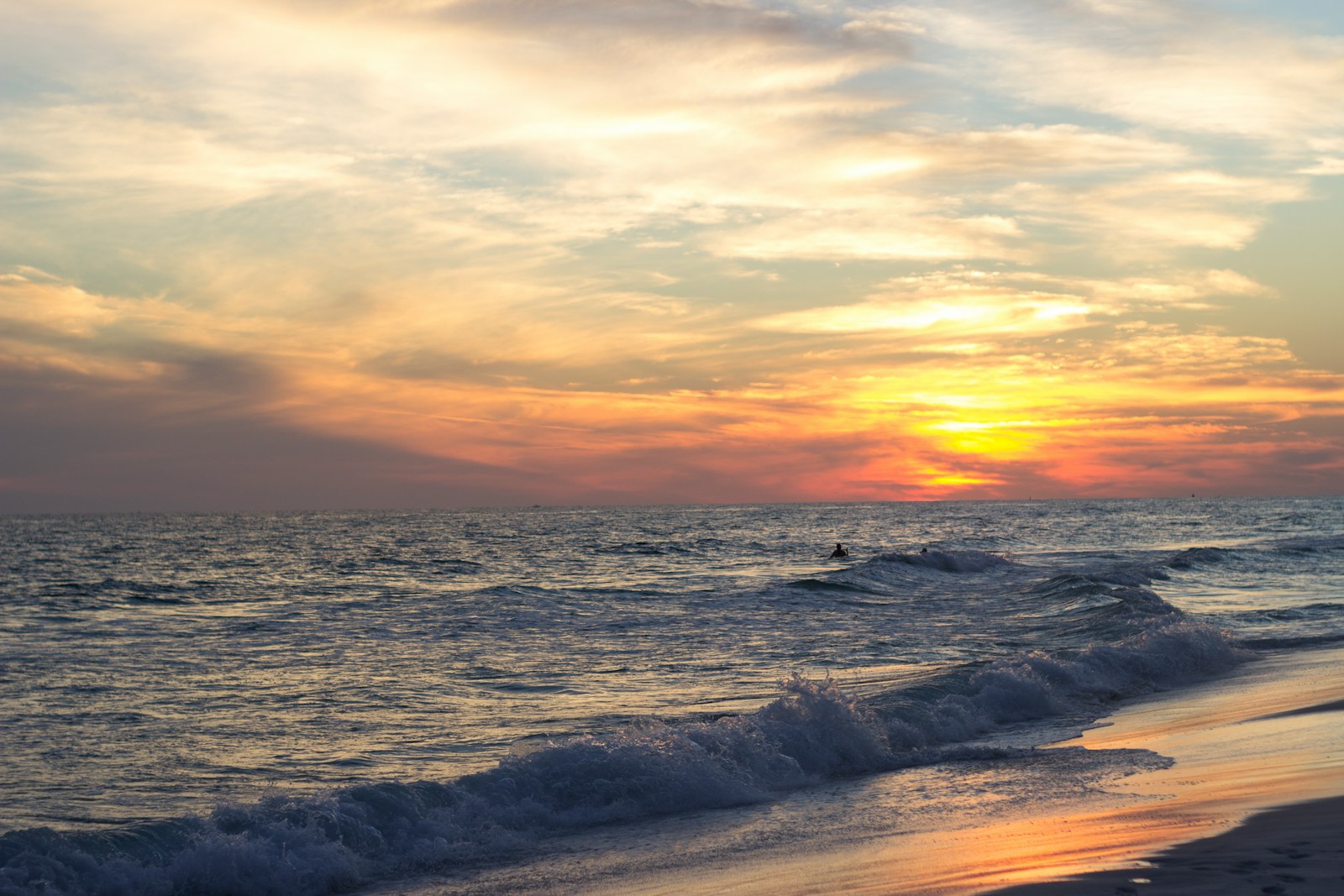 shoreline with ocean waves